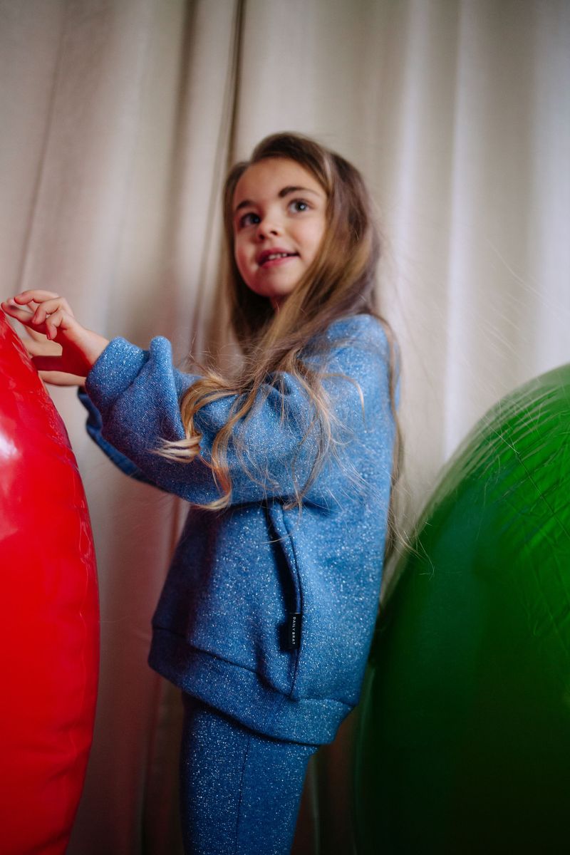 Daily brat - POPPY GLITTER SWEATER GLORIOUS BLUE
