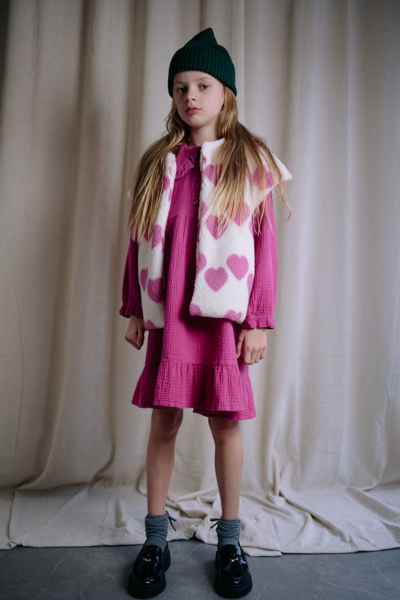 Daily brat - HEARTY HEART TEDDY VEST SOFT IVORY