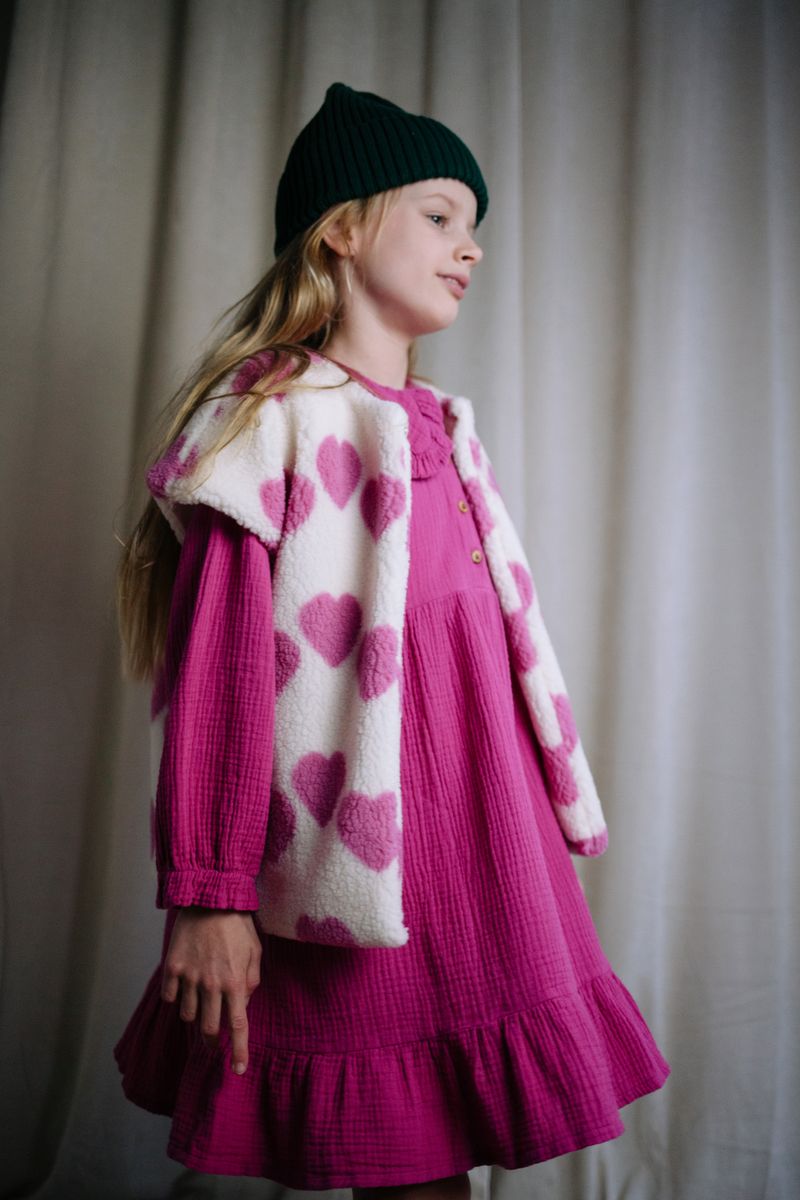 Daily brat - HEARTY HEART TEDDY VEST SOFT IVORY