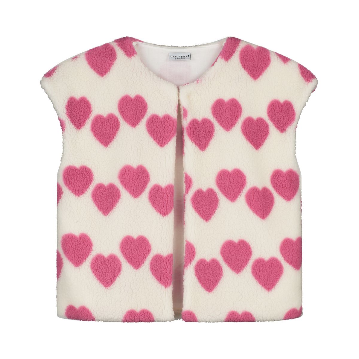 Daily brat - HEARTY HEART TEDDY VEST SOFT IVORY