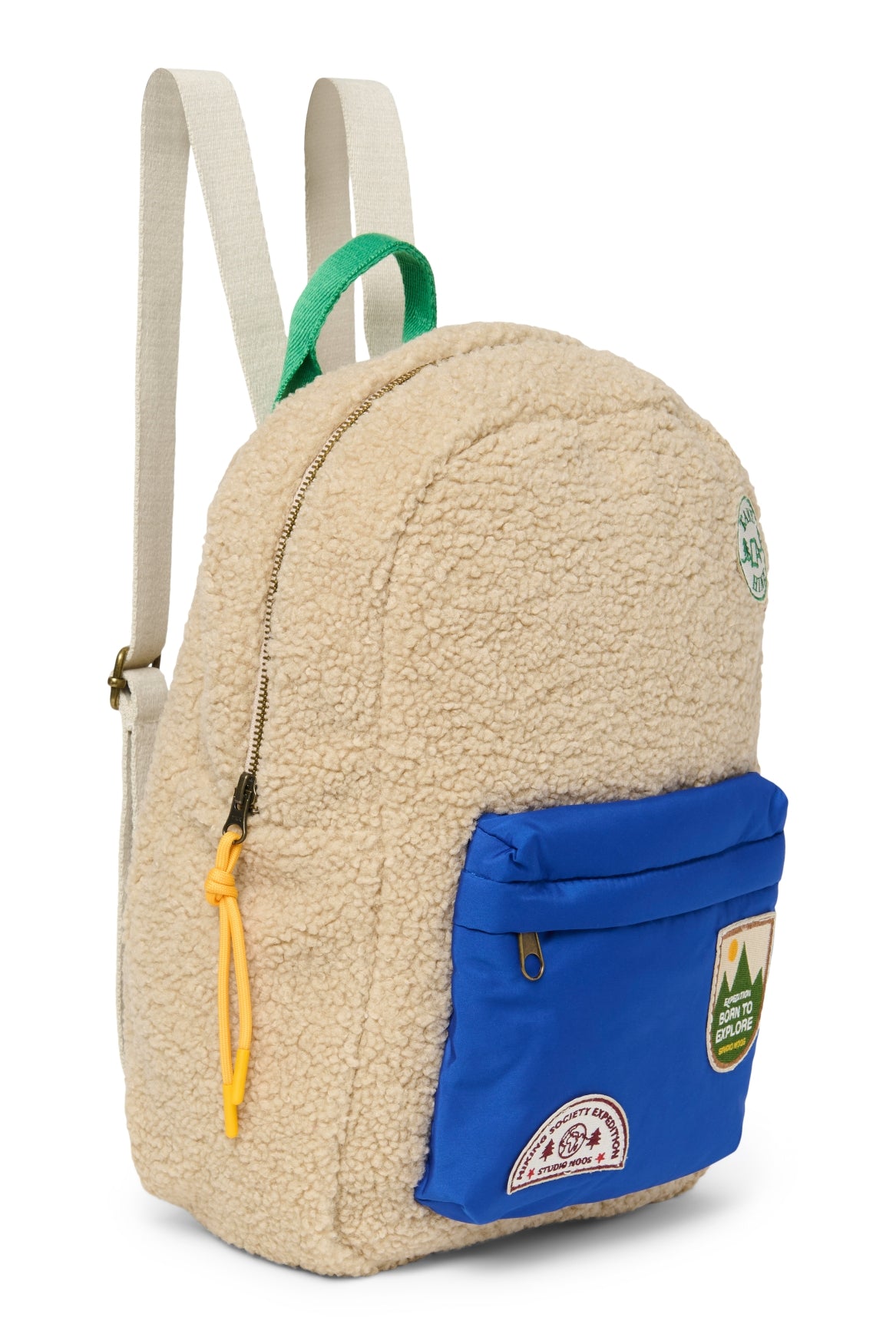 Studio noos - Teddy midi backpack - Ecru / cobalt
