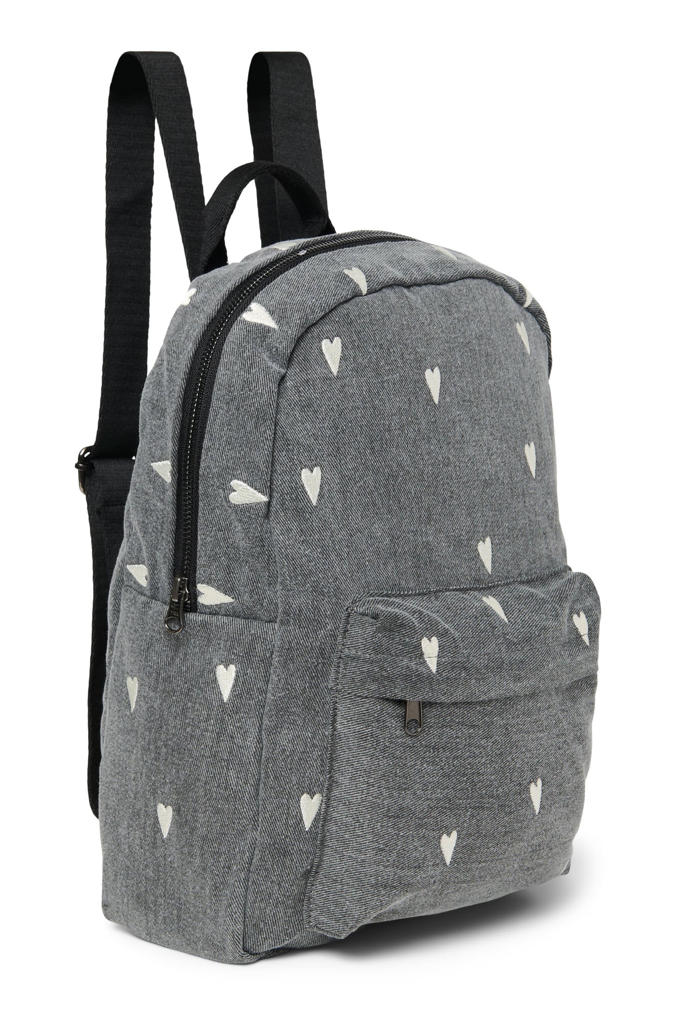 Studio noos - Denim midi backpack - Grey hearts
