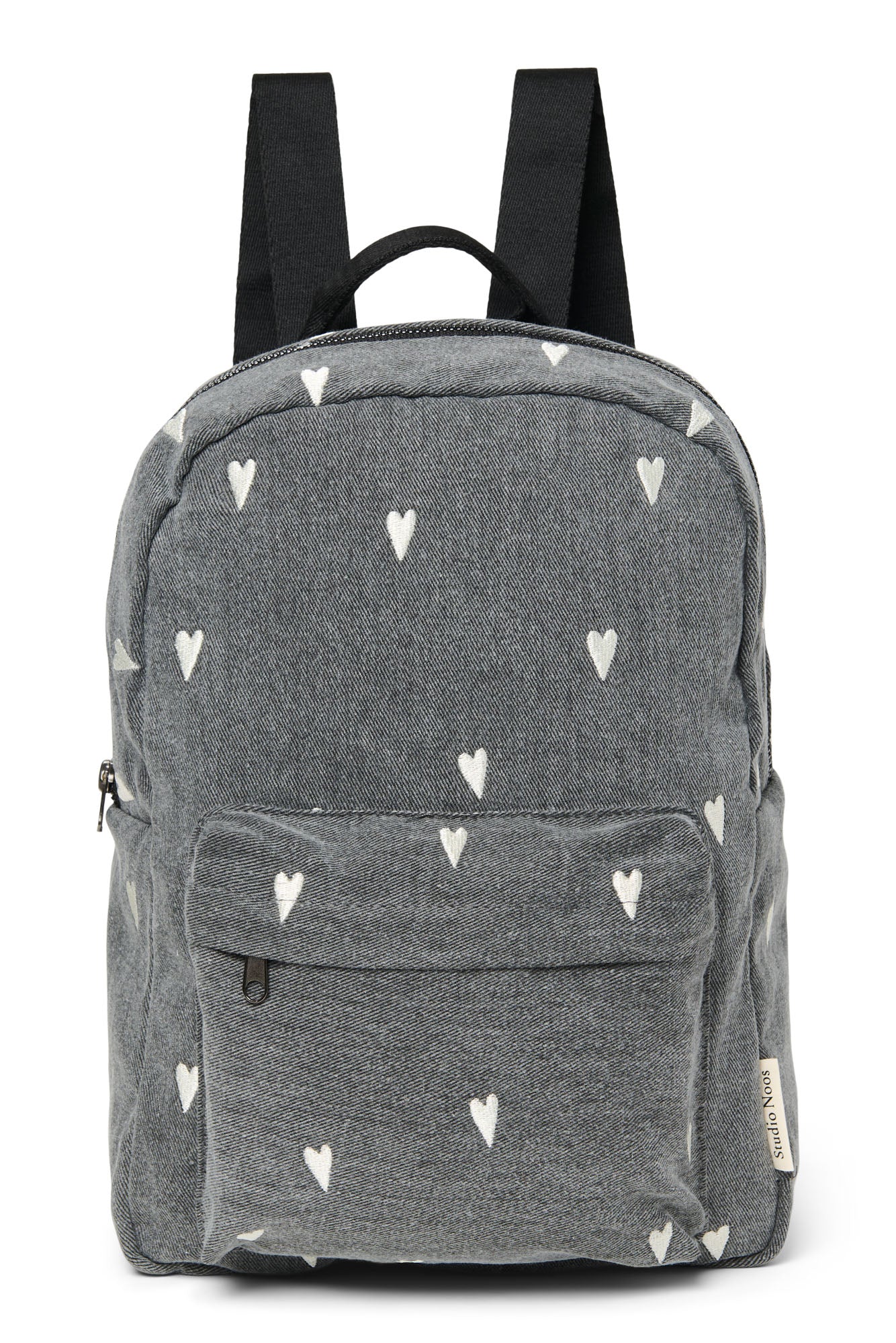 Studio noos - Denim midi backpack - Grey hearts