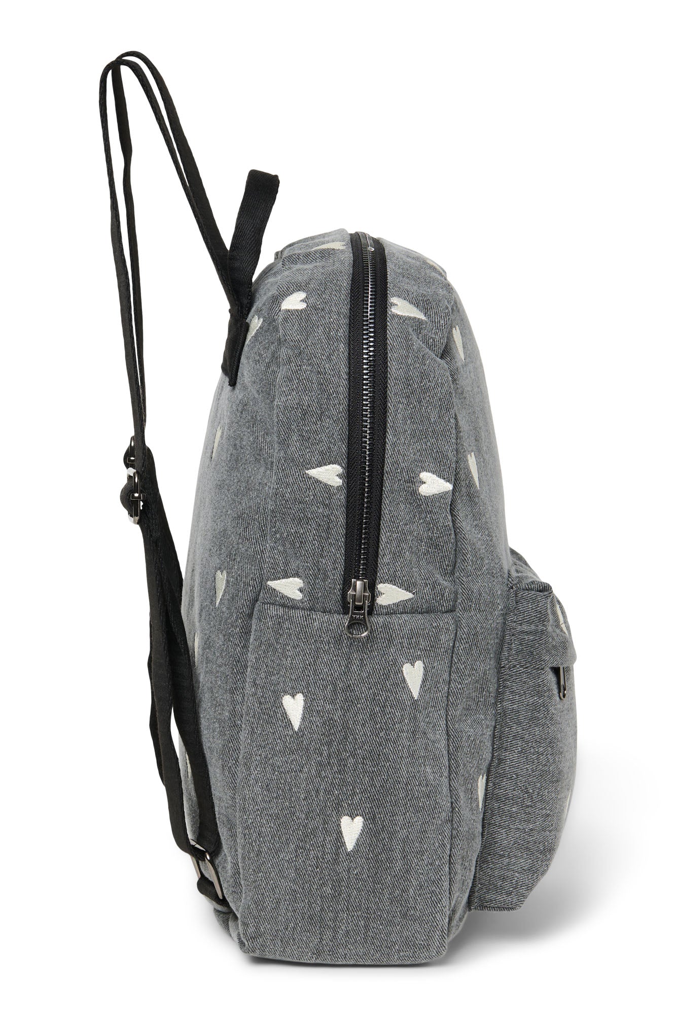 Studio noos - Denim midi backpack - Grey hearts