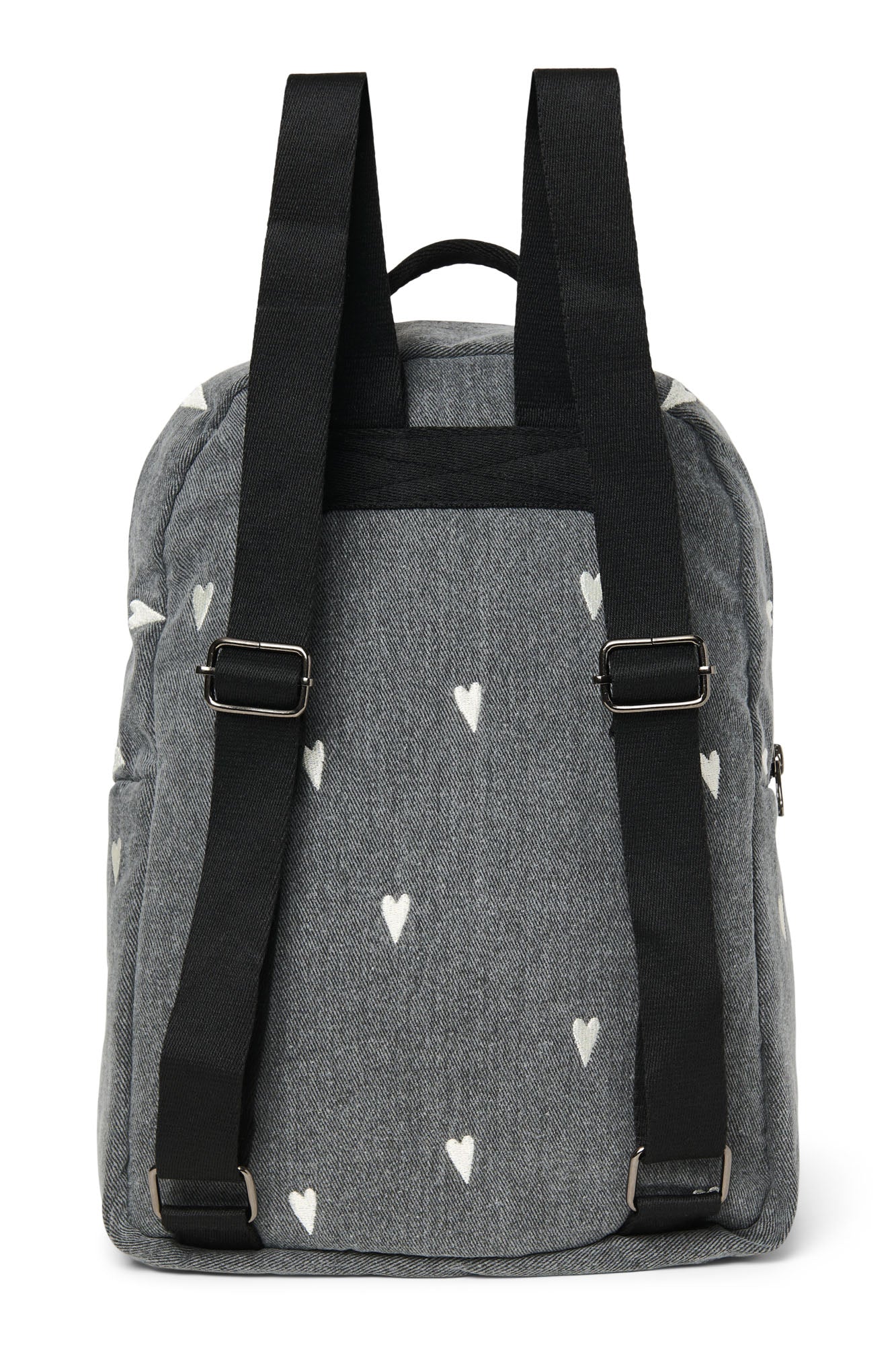 Studio noos - Denim midi backpack - Grey hearts