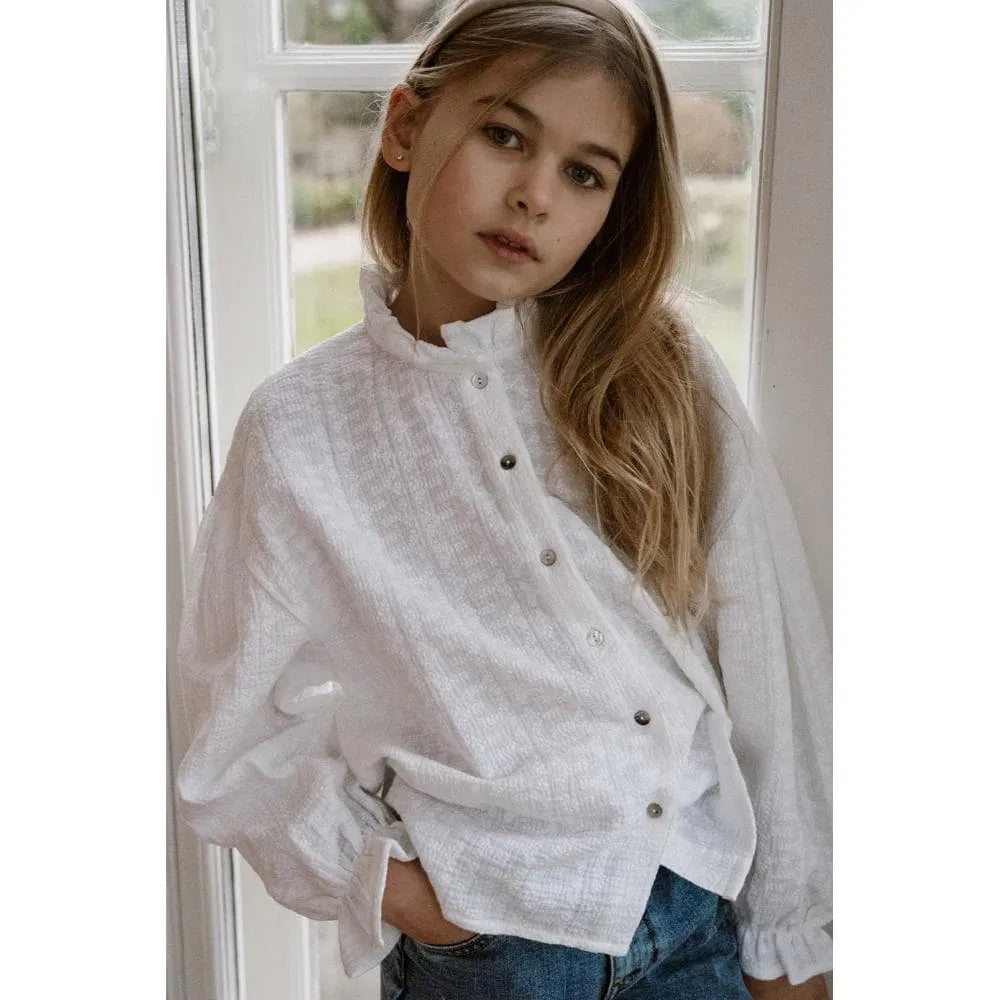 Navy natural - Tilda blouse - white broderie