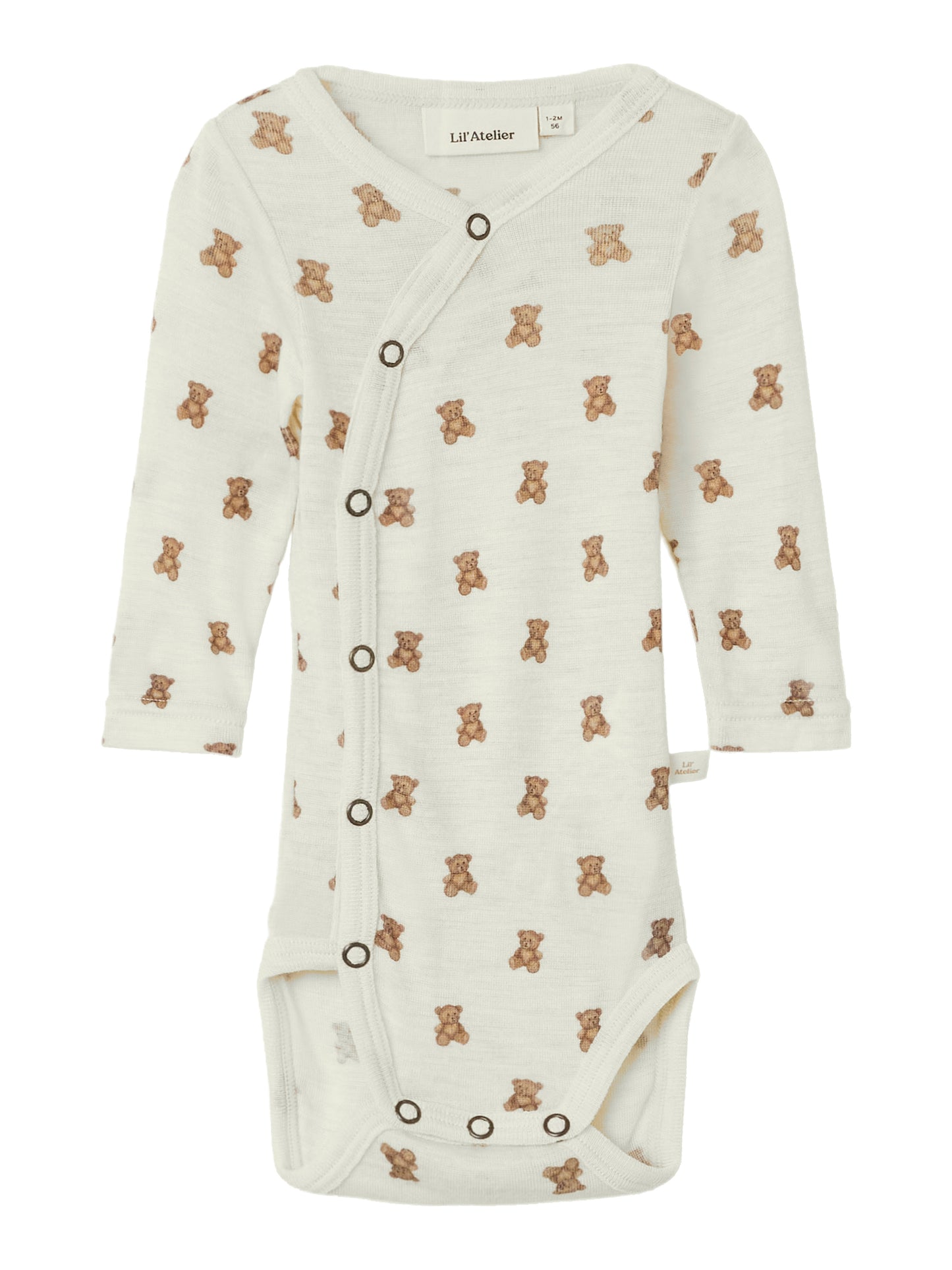 Lil atelier - Nalu wrap romper merino wol - Turtledove bear