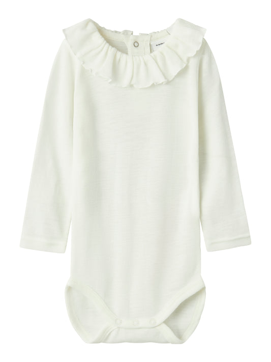Name it - 100% wol rib romper - Snow white