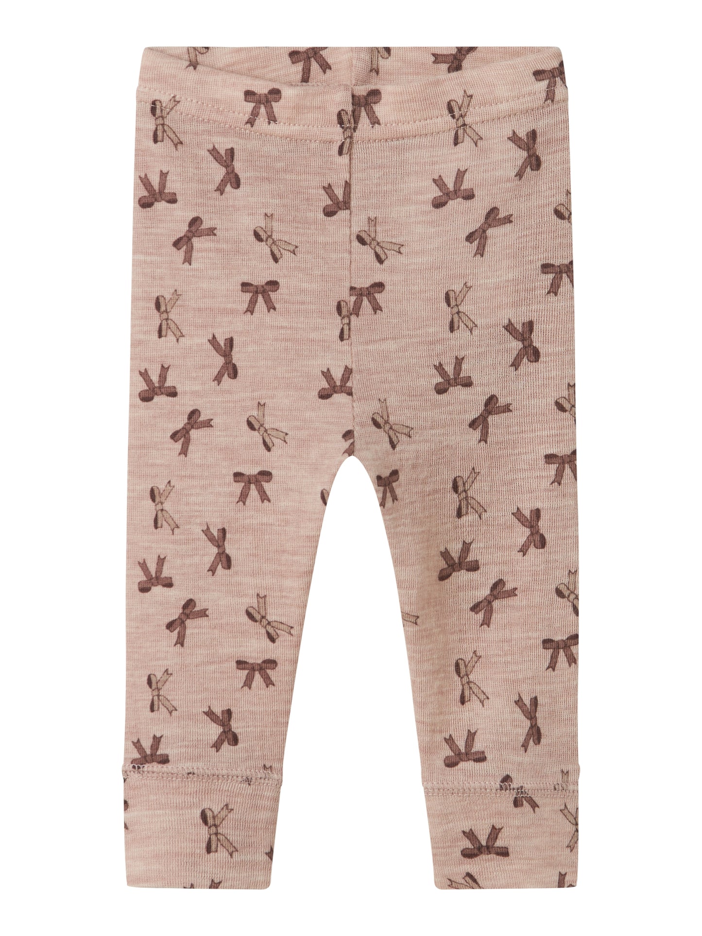 Name it - 100% wol rib legging - Shadow gray bows