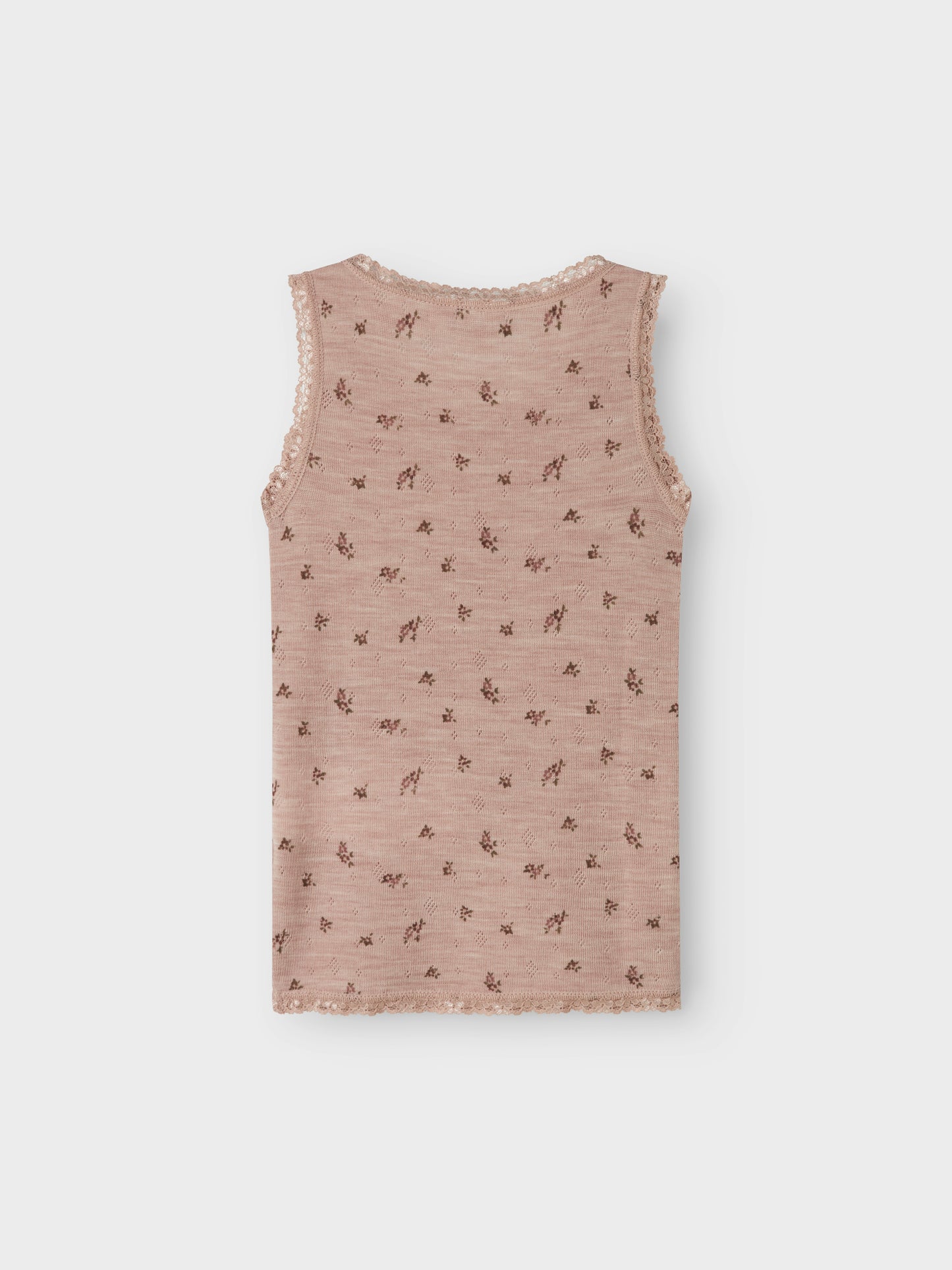 Name it - 100% wol tank top - Shadow gray small flowers