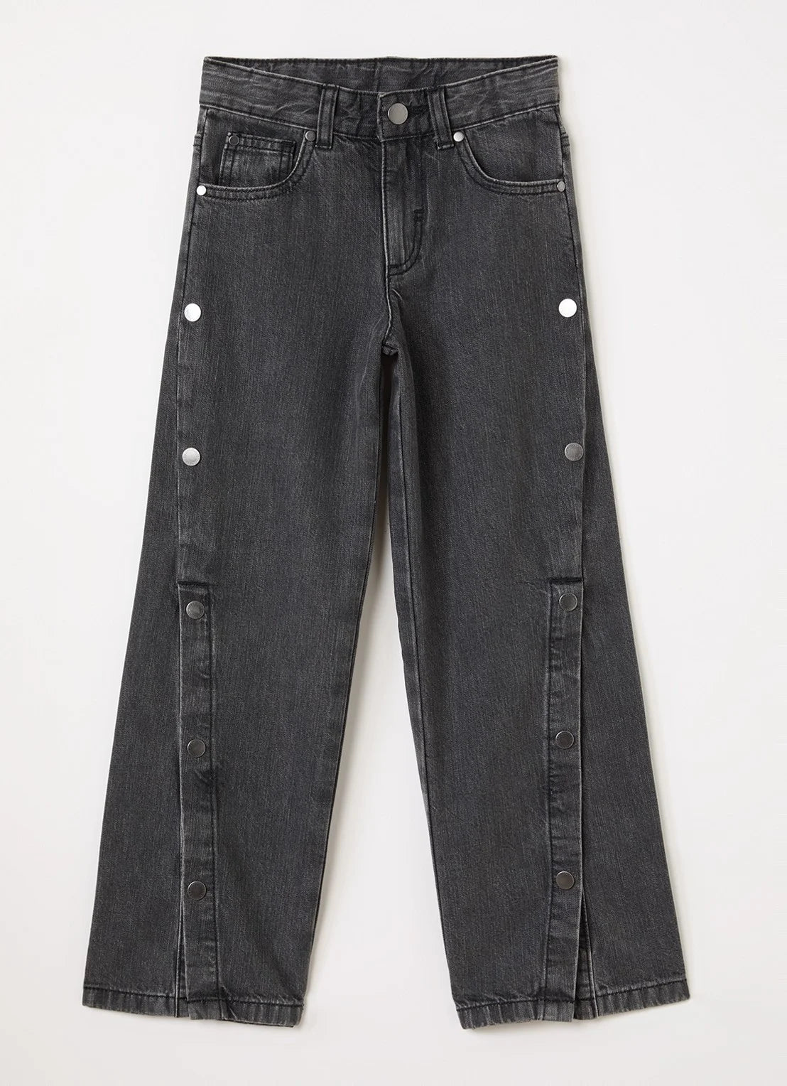 Stella mcCartney kids - Denim trousers with side buttons and logo