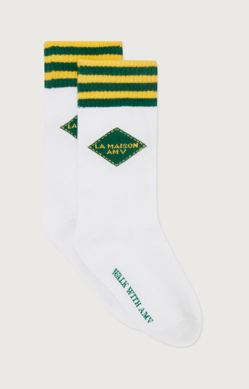 American vintage - Clypsun sokken - VERT ET JAUNE RAYE