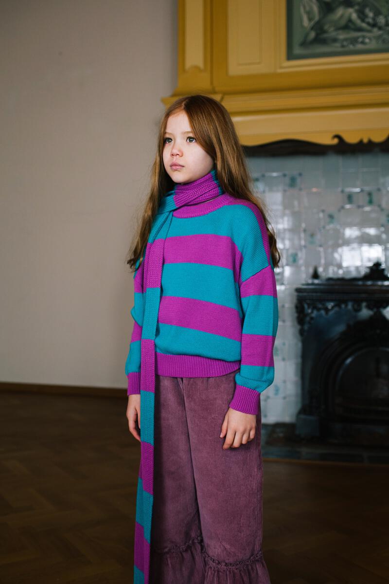 Daily brat - DOODLE STRIPED KNITTED SWEATER WHIMSY