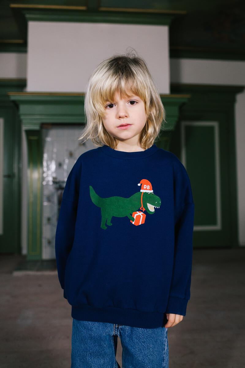 Daily brat - DAFFY DINO HOLIDAY SWEATER CAROL BLUE