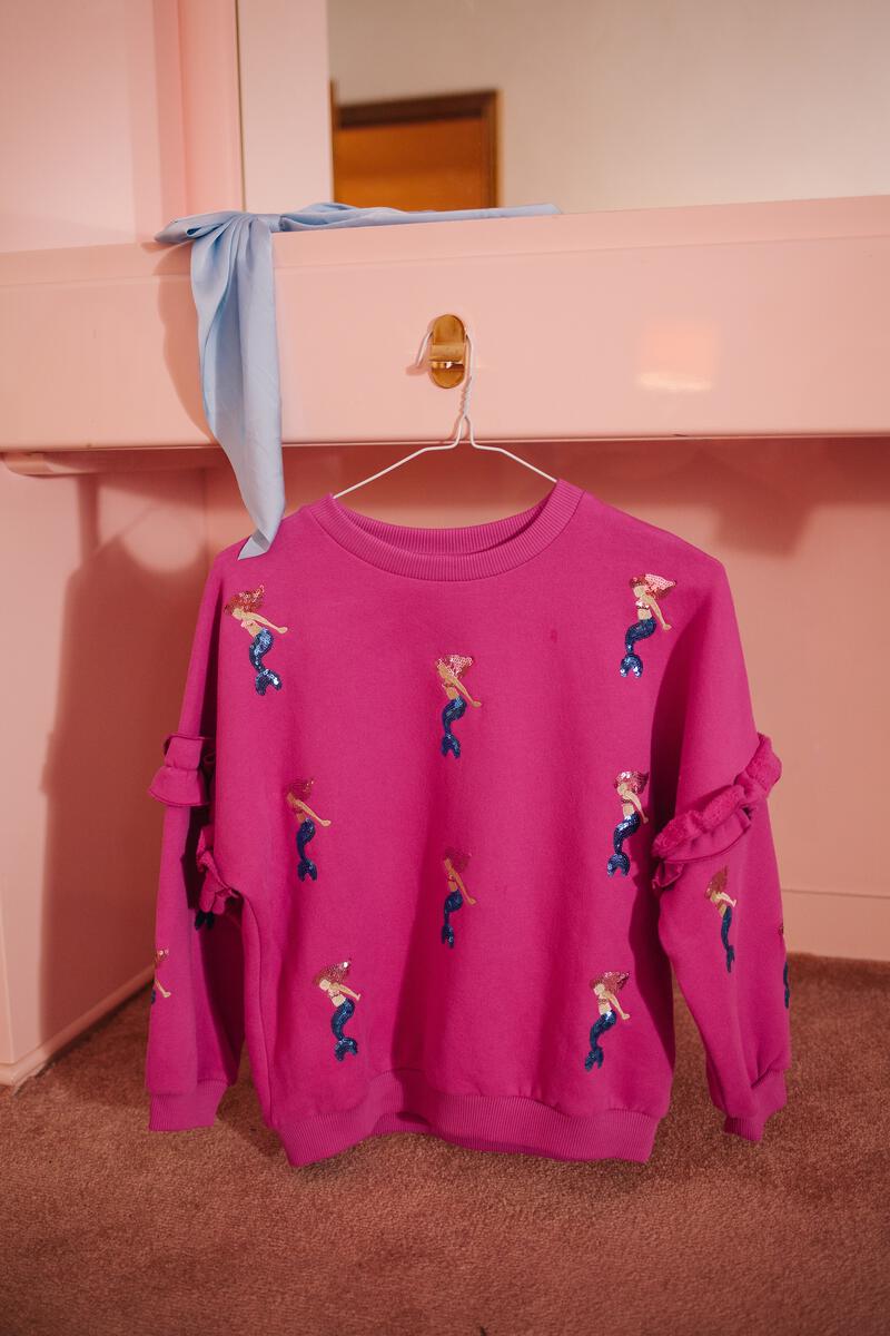 Daily brat - TWINKLE MERMAID SWEATER SNOW PINK