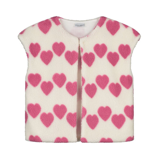 Daily brat - HEARTY HEART TEDDY VEST SOFT IVORY