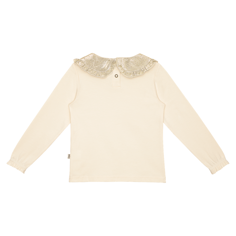 House of jamie - Collar Tee - Cream & Shimmer Gold