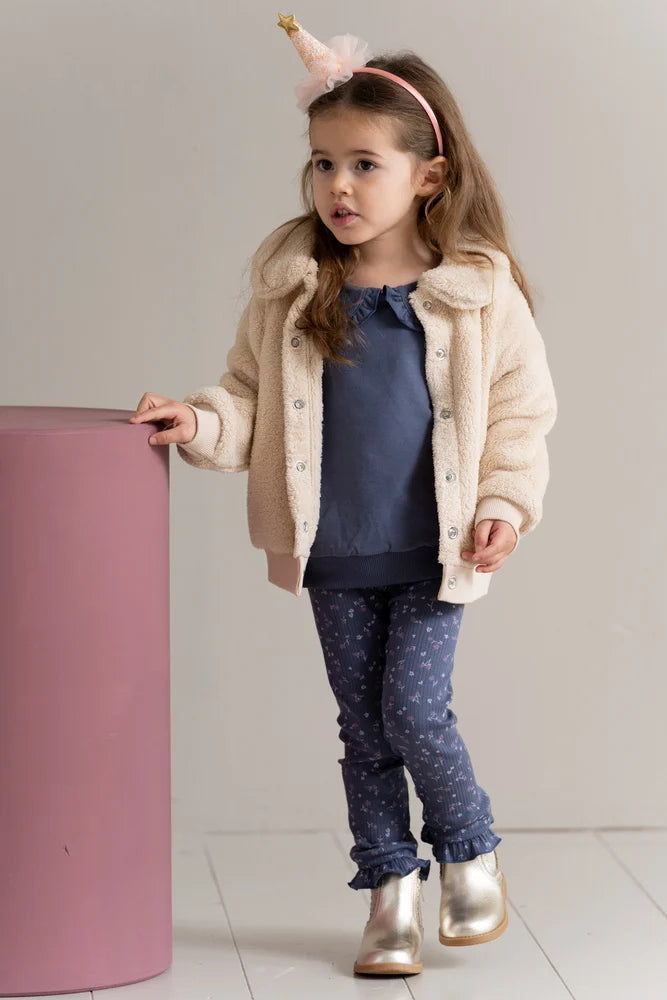 House of jamie - Plush Collar Cardigan - Oatmeal Kids