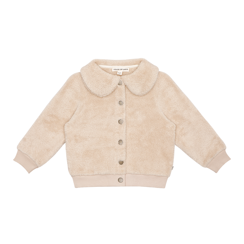 House of jamie - Plush Collar Cardigan - Oatmeal Kids