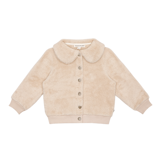 House of jamie - Plush Collar Cardigan - Oatmeal Kids