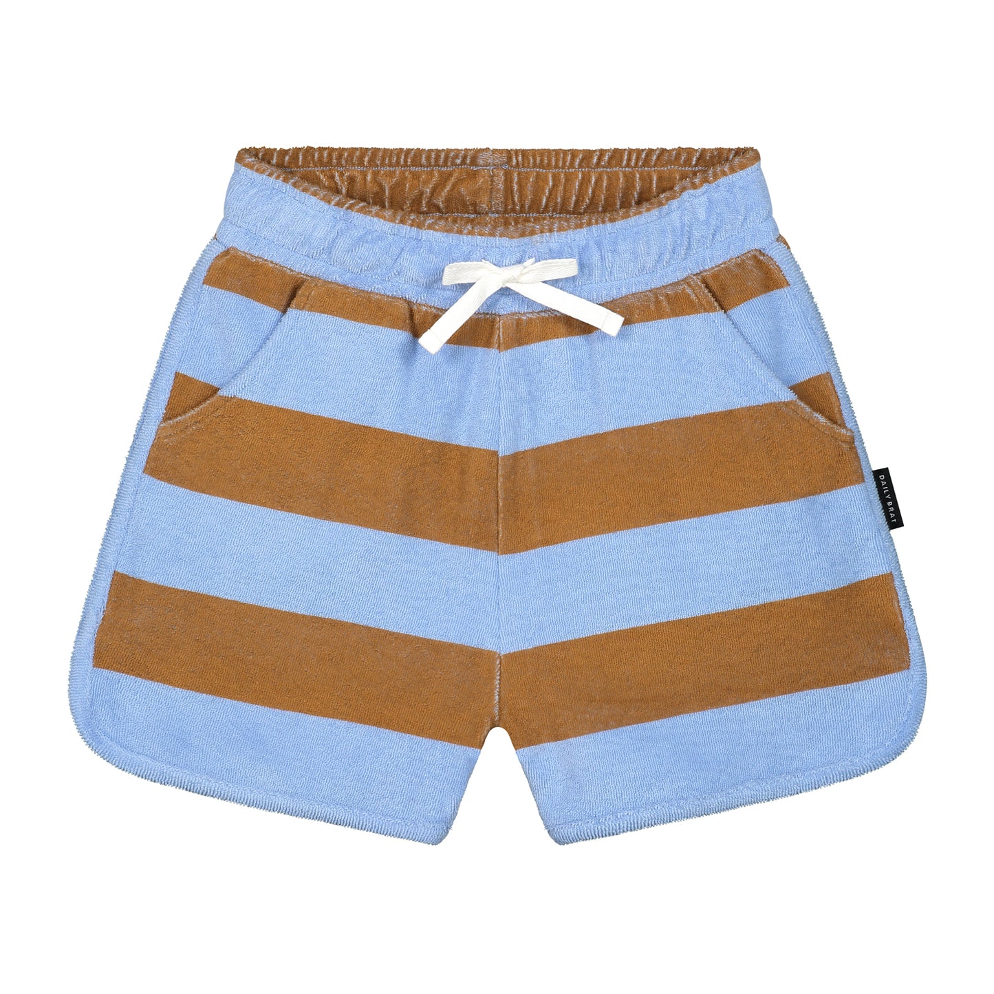Daily Brat - Striped towel shorts serenity blue