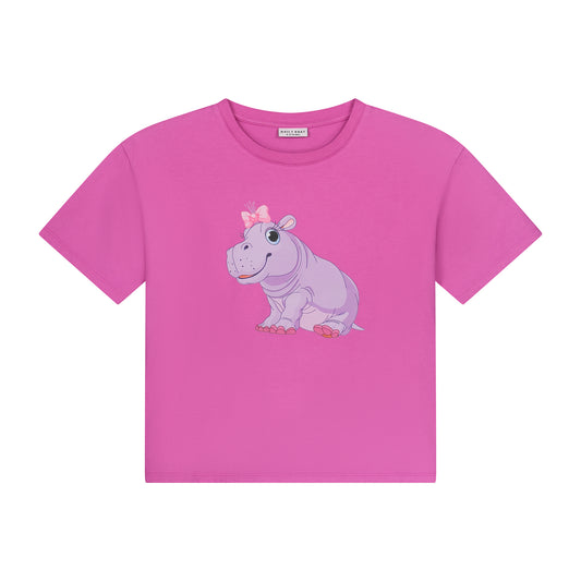Daily Brat - Hippo t-shirt rose violet