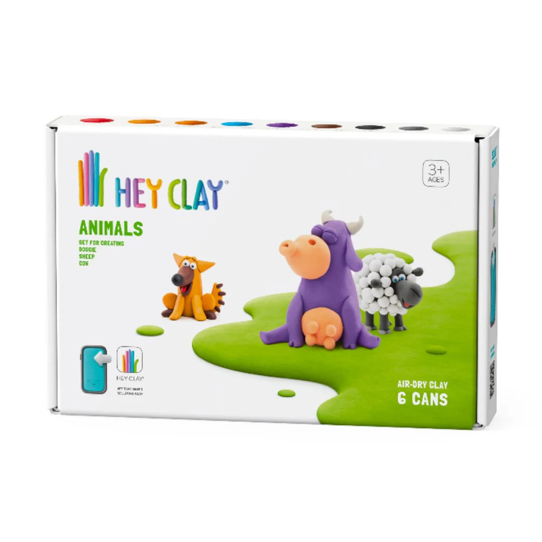 HeyClay - Boederij dieren - Hondje, koe & schaap - 6 cans