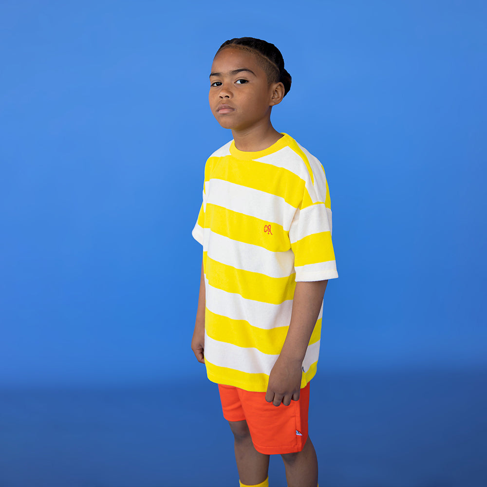 CarlijnQ - T-shirt oversized - Stripe yellow