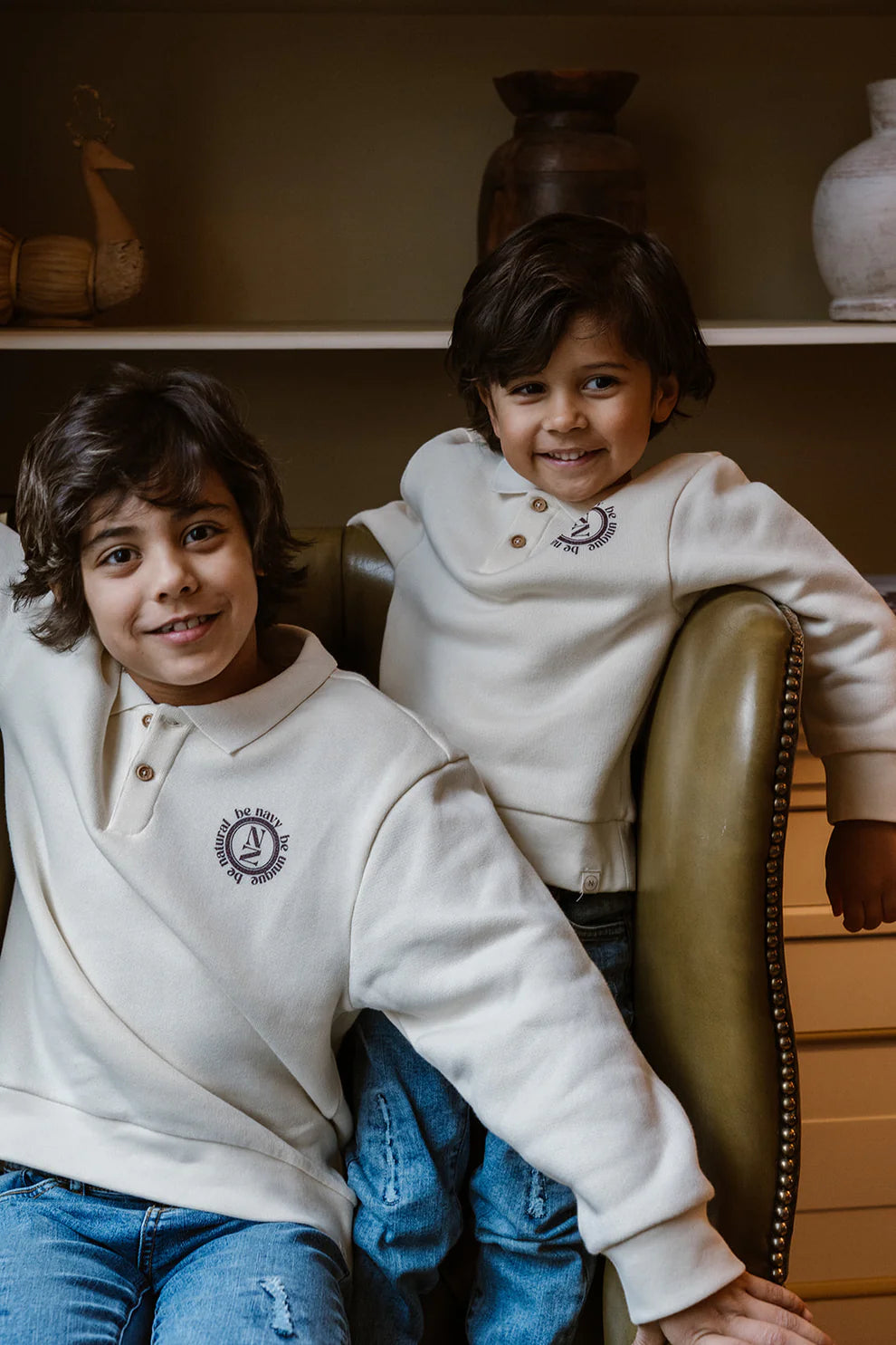 Navy natural - George sweater - Creme