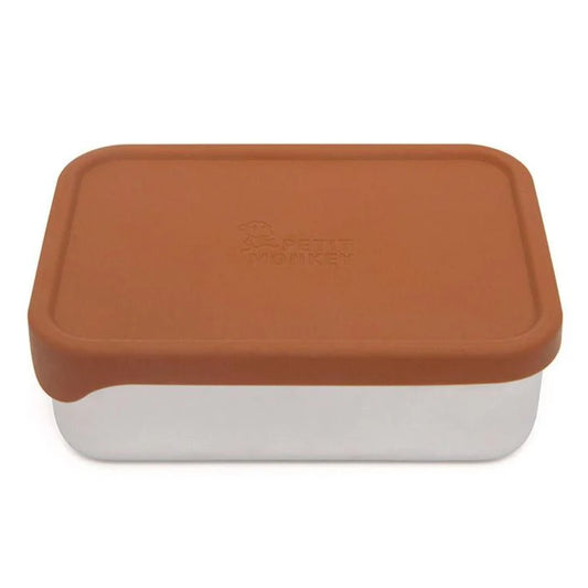 Petit monkey - Stainless steel Lunch box- Baked clay