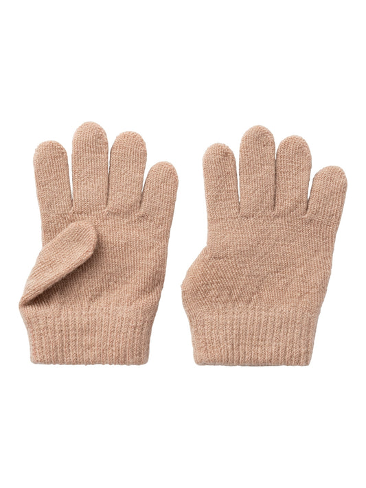 Lil atelier - Knit gloves , wol - Ruby tan