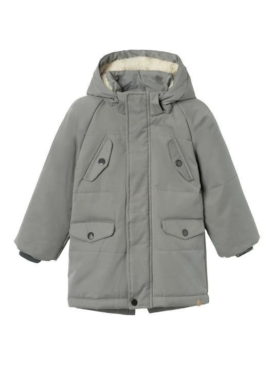 Lil atelier - Padded long jacket - Pewter