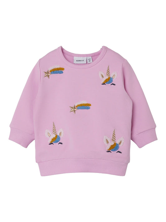 Name it - Liga sweater unicorn - Pastel lavender