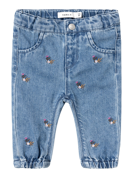 Name it - rose emb jeans - Medium blue denim