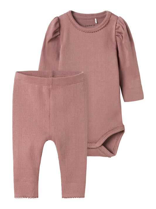 Name it - romper & legging set - Twilight mauve