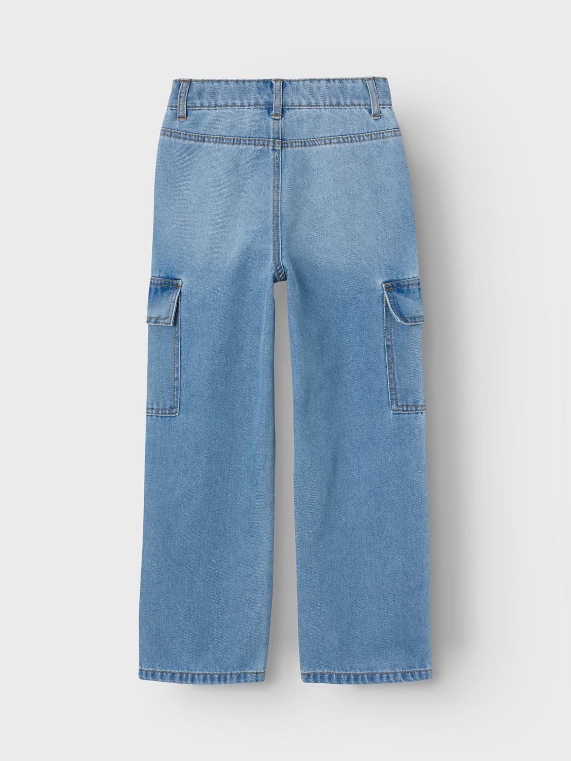 Name it - Rose wide cargo jeans - Light blue denim