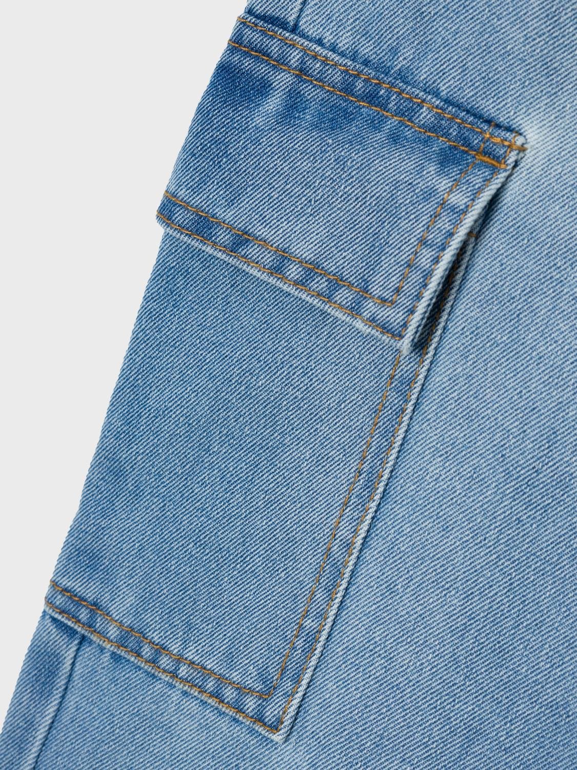 Name it - Rose wide cargo jeans - Light blue denim