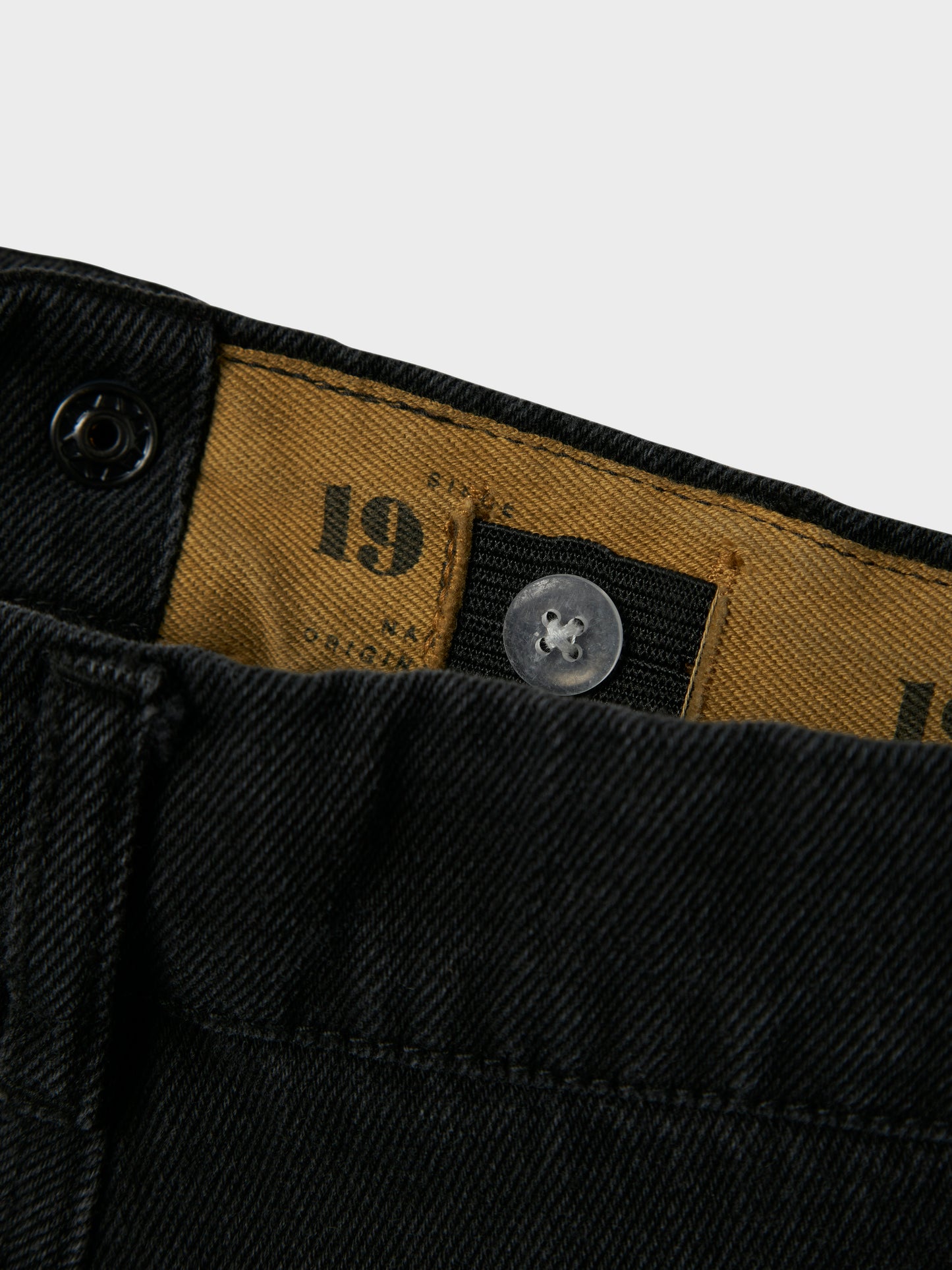 name it - Ryan straight cargo jeans - Black denim