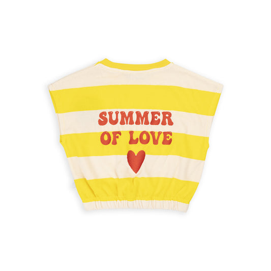 CarlijnQ - Balloon top with embroidery- Stripe yellow