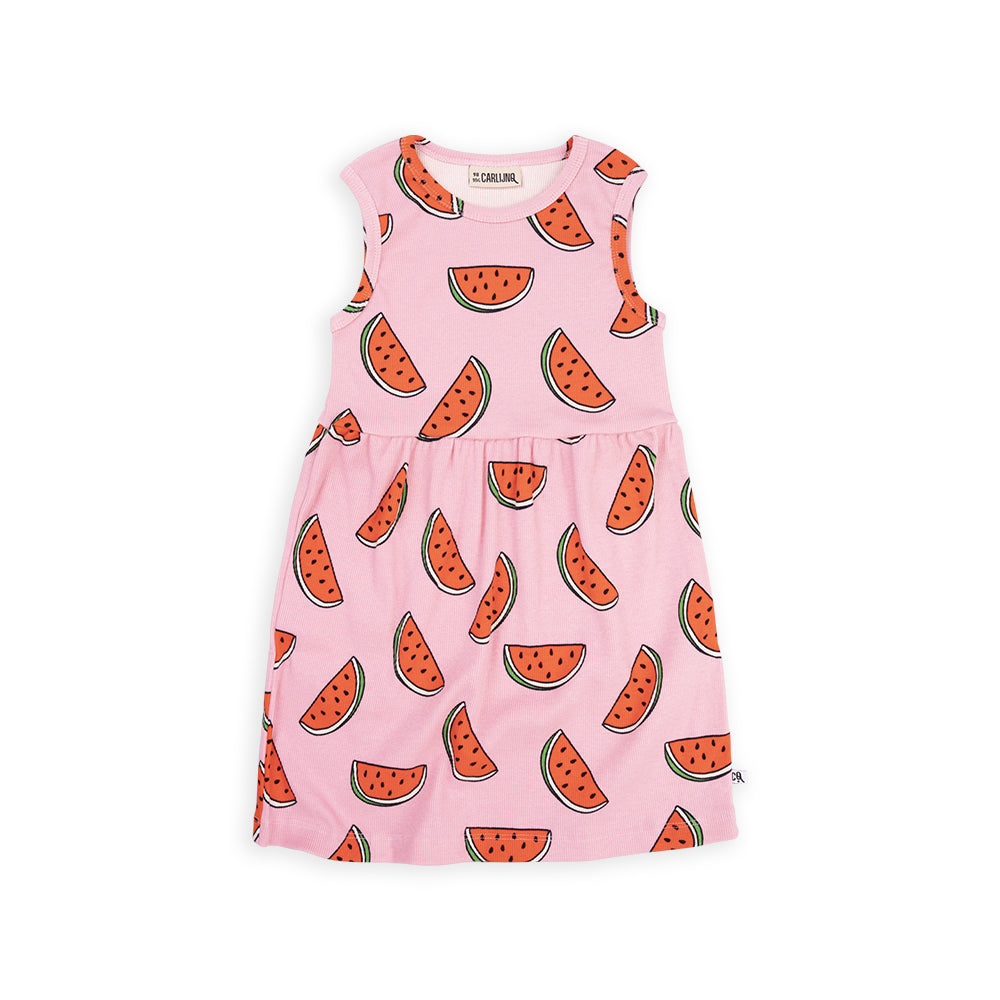 CarlijnQ - flared halter dress - watermelon