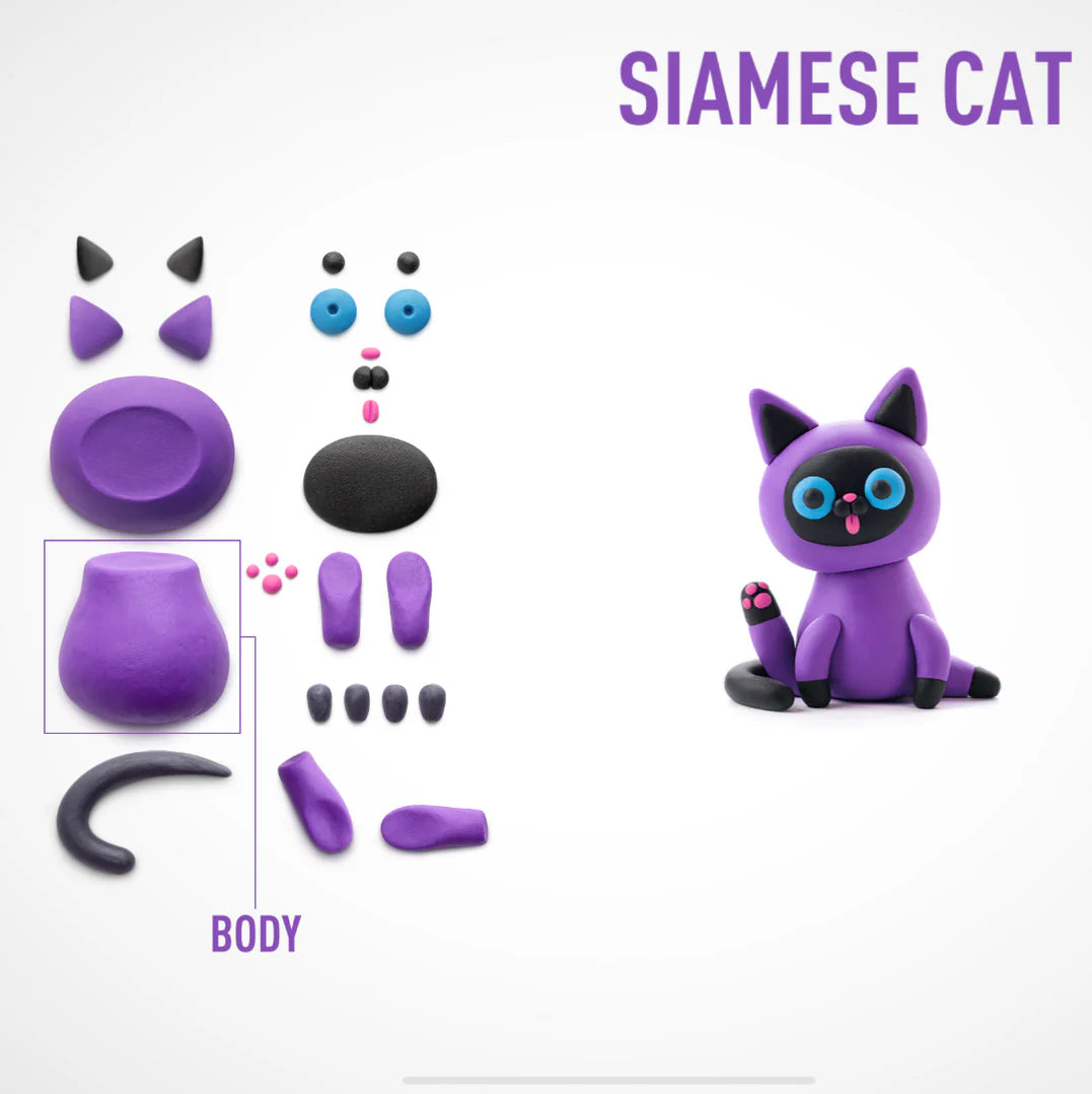 HeyClay - Fluffy Pets - Siamese kat