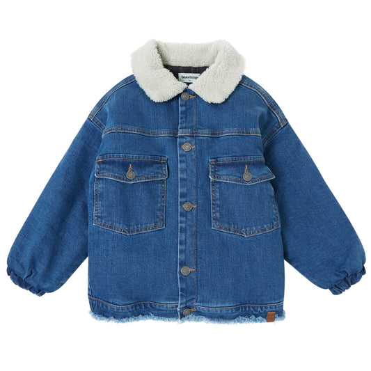 Tocoto vintage - SHEAR-LINED DENIM JACKET