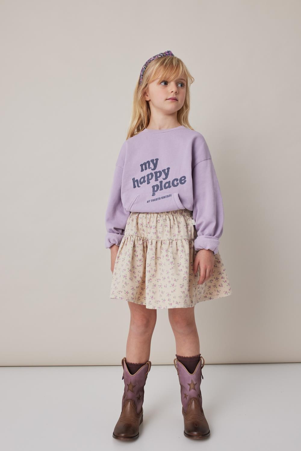 Tocoto vintage - POCKETS SWEATSHIRT " MY HAPPY PLACE"