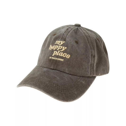 Tocoto vintage - Cap " My happy place" dark brown