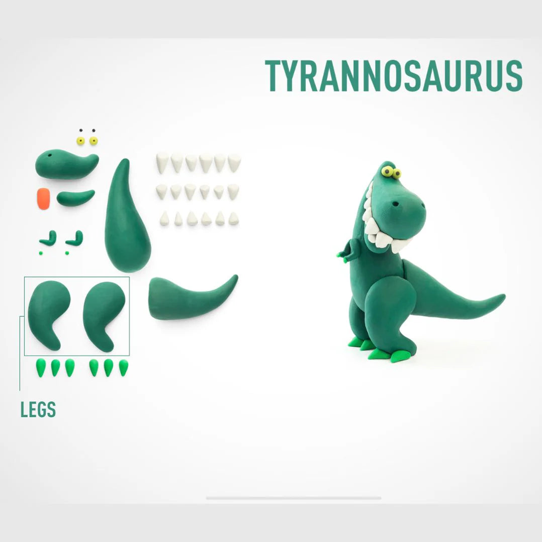 HeyClay - Dinos: Pterodactylus, Triceratops, Tyrannosaurus - 6 cans