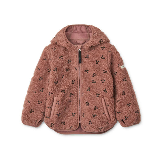 Liewood - Mara Pile Jacket - Cherries / Dark rosetta