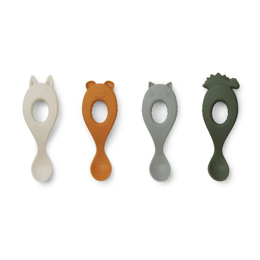 Liewood - Liva Silicone Spoon 4 Pack - Hunter green mix