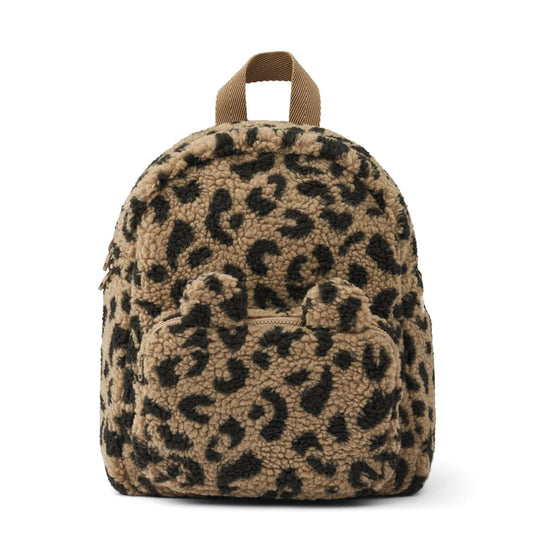 Liewood - Allan Pile Embroidery Backpack with ears - Leo oat / Black panther