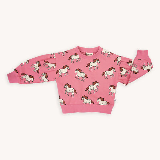 CarlijnQ - Wild Horse - Girls Sweater Puffed Sleeves