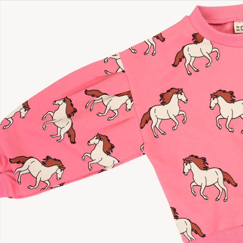 CarlijnQ - Wild Horse - Girls Sweater Puffed Sleeves